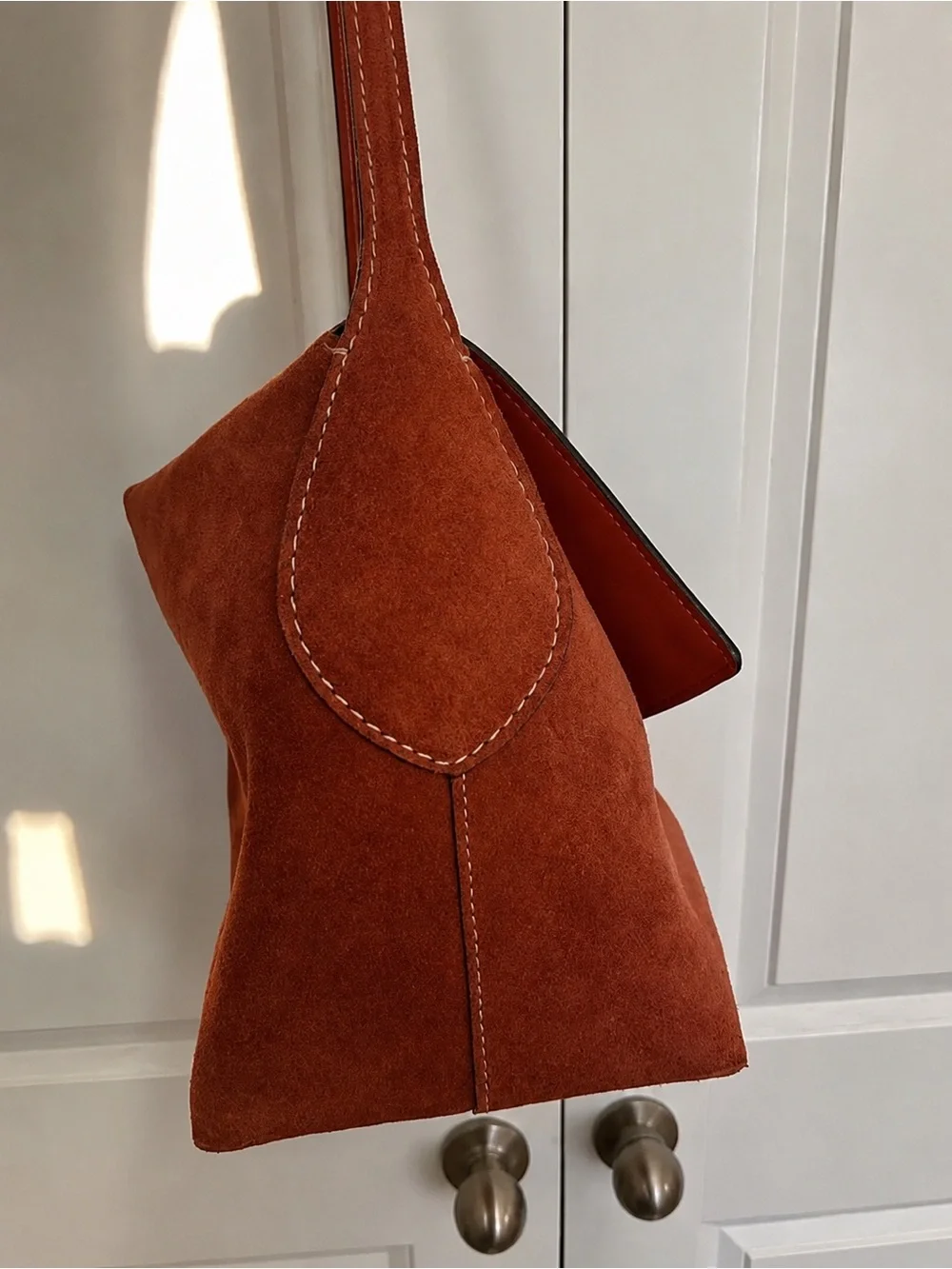 Coach Suede Shoulder Bag in Rust
